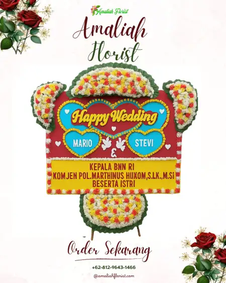 Papan Bunga Pernikahan Dirwemna